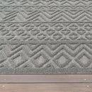 Indoor Outdoor Rug Livorno Boho High-Low Pattern In Grey