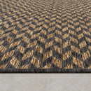 Indoor & Outdoor Rug Captera Herringbone Design in Brown