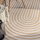 In- & Outdoor Rug Captera with Minimalistic Line Pattern in Nature Beige