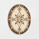 Oval Aluminum Backed Multi Finish Primavera Marble Medallions 3x4