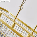 GobekUsa Oval Island Ceiling Light with Postmodern Design - 4 Clear Crystal Rod Suspension Heads