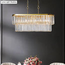 GobekUsa Oval Island Ceiling Light with Postmodern Design - 4 Clear Crystal Rod Suspension Heads