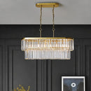 GobekUsa Oval Island Ceiling Light with Postmodern Design - 4 Clear Crystal Rod Suspension Heads