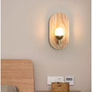 GobekUsa LED Wooden Wall Lamp for Bedroom Living Room Study Aisle Home Lighting
