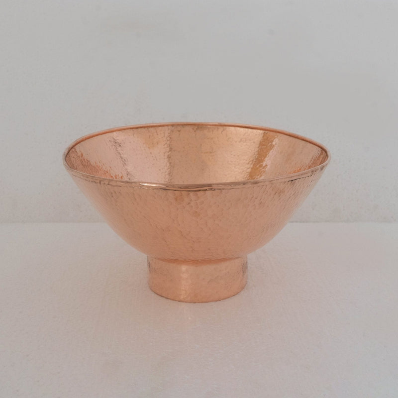 Oval Solid Copper Vessel Sink, Hammered Bathroom Vanity Sink, Powder Room Basin Sink