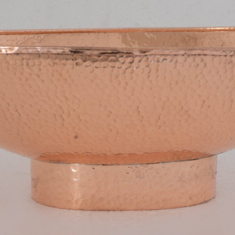 Oval Solid Copper Vessel Sink, Hammered Bathroom Vanity Sink, Powder Room Basin Sink