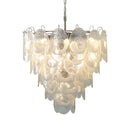Oval Transparent Glass U Shape White Chandelier