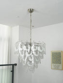 Oval Transparent Glass U Shape White Chandelier