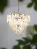 Oval Transparent Glass U Shape White Chandelier