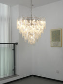 Oval Transparent Glass U Shape White Chandelier