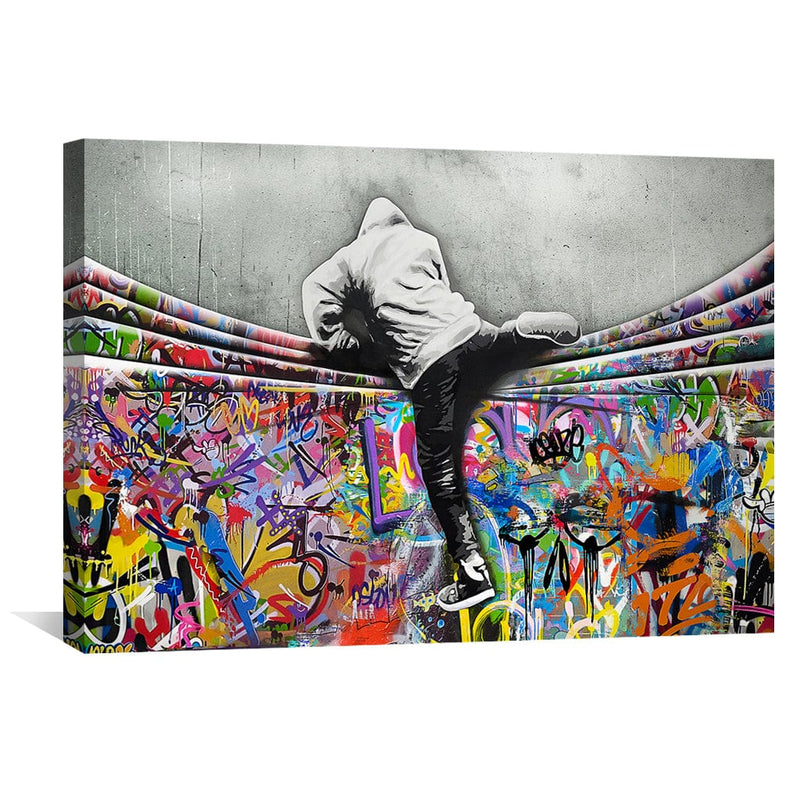 Over the Graffiti Curtain Canvas