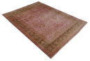 Overdyed 8x11 Hand Knotted Pink and Brown Traditional Oushak Wool Rug by The Rug Decor