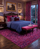 Pink Overdyed Traditional Floral Design Hand Tufted Wool Area Rug by The Rug Decor