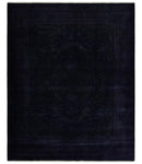 Overdyed Royal Dark Purple Hand Knotted 8x10 Traditional Oushak Design Wool Accent Rug | N362810