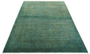 Overdyed Traditional Oriental Oushak Teal Hand knotted Wool Area Rug