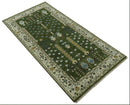 Oversize 5x10 Runner Rug Green Tree of life Hand Knotted Wool Rug