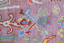 Oversize Runner 3x15 Pink And Blue Hand Knotted Wool Rug