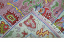 Oversize Runner 3x15 Pink And Blue Hand Knotted Wool Rug
