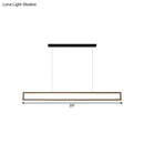 GobekUsa Oversized LED Island Pendant Light - Rectangular Aluminum Black Ceiling Lamp in Warm/White/Natural Light