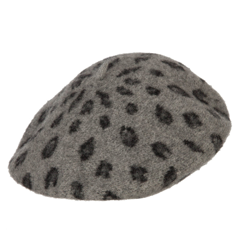 Woman's Wool Blend Animal Print Beret hat