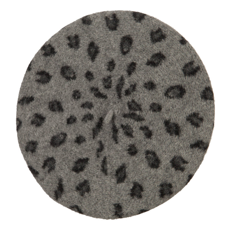 Woman's Wool Blend Animal Print Beret hat