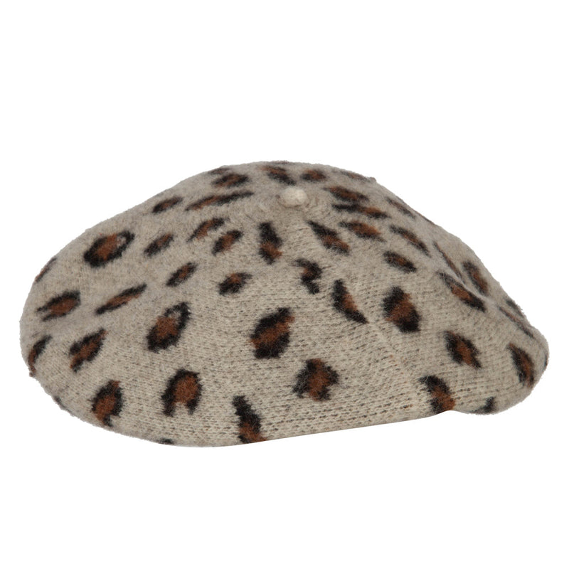 Woman's Wool Blend Animal Print Beret hat