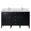 James Martin Brittany 60" Double Bathroom Vanity, Black Onyx