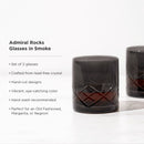 Admiral Crystal Rocks Glasses in Smoke Set of 2 by Viski