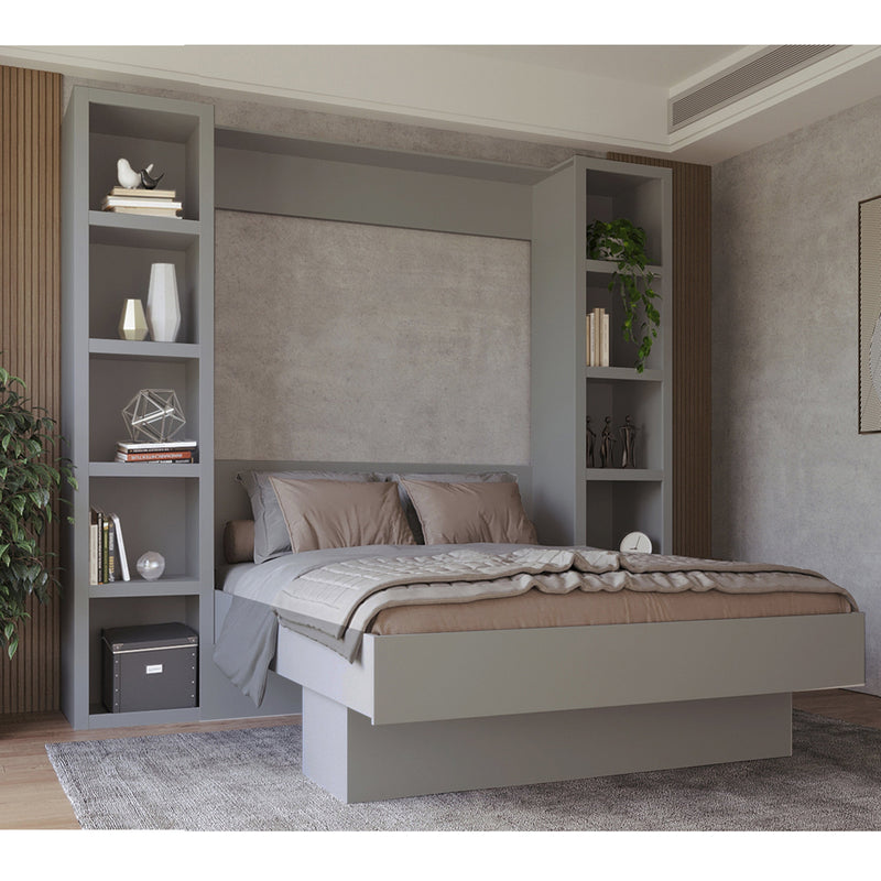 Grey 91-in Tall Wooden Bookcase Shelf