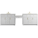James Martin Bellshire 120" Double Bathroom Vanity, Bright White
