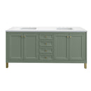 James Martin Chicago 72" Double Bathroom Vanity, Smokey Celadon