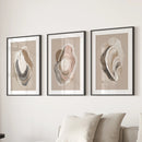 Vintage Oyster Shell Sketch. Minimalist Coastal Wall Art Set by Wall Art Set