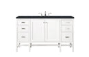 James Martin Addison 60" Single Bathroom Vanity, Glossy White