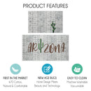 US States Arizona Design Non Skid Washable Kitchen Runner Rugs Set of 2| 44 x 24 and 31.5 x 20 Inches Floor Mats |Gray