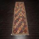 5'2" x 12'9" Vintage Hand Woven Southwestern Kilim 100% Wool Area Rug Brown