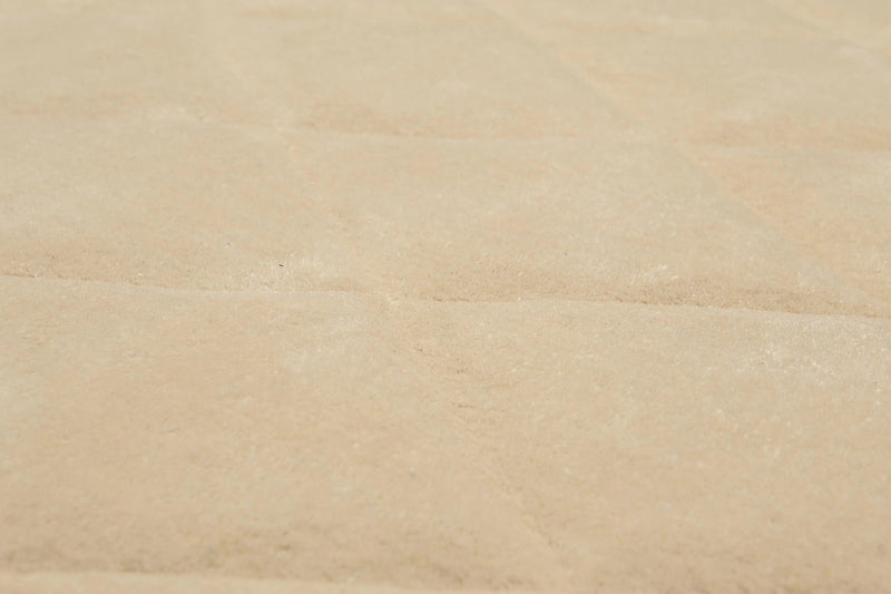 5' x 8' Designer Embossed Diamond Pattern 100% Wool Area Rug Beige