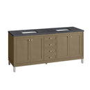 James Martin Chicago 72" Double Bathroom Vanity, Walnut Whisper