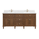 James Martin Lorelai 72" Double Bathroom Vanity, Mid-Century Walnut