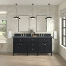 James Martin Lorelai 72" Double Bathroom Vanity, Black Onyx