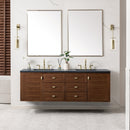 James Martin Amberly 72" Dual Mount Double Bathroom Vanity, Mid-Century Walnut