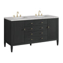 James Martin Myrrin 60" Double Bathroom Vanity, Carbon Oak