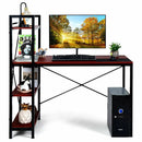 47.5 Inch Writing Study Computer Desk with 4-Tier Shelves by LJGDeals