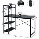 47.5 Inch Writing Study Computer Desk with 4-Tier Shelves by LJGDeals