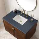 James Martin Amberly 36" Dual Mount Single Bathroom Vanity, Mid-Century Walnut