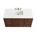 James Martin Amberly 48" Dual Mount Single Bathroom Vanity, Mid-Century Walnut