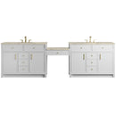 James Martin Bellshire 120" Double Bathroom Vanity, Bright White