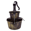 2 Tiers Outdoor Barrel Waterfall Fountain with Pump by LJGDeals