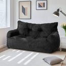 2-Person Bean Bag Sofa Chair, 63" Wide Corduroy with Memory Foam