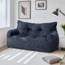 2-Person Bean Bag Sofa Chair, 63" Wide Corduroy with Memory Foam