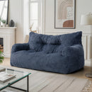 2-Person Bean Bag Sofa Chair, 63" Wide Corduroy with Memory Foam